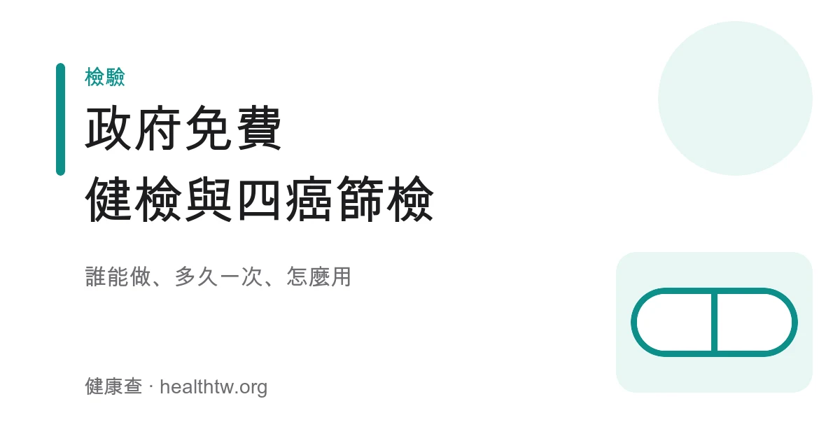 政府免費成人健檢與癌症篩檢衛教示意圖