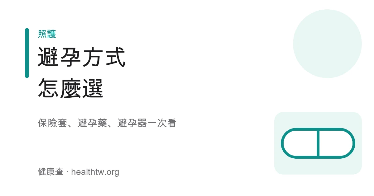 各種避孕方式比較與選擇衛教示意圖