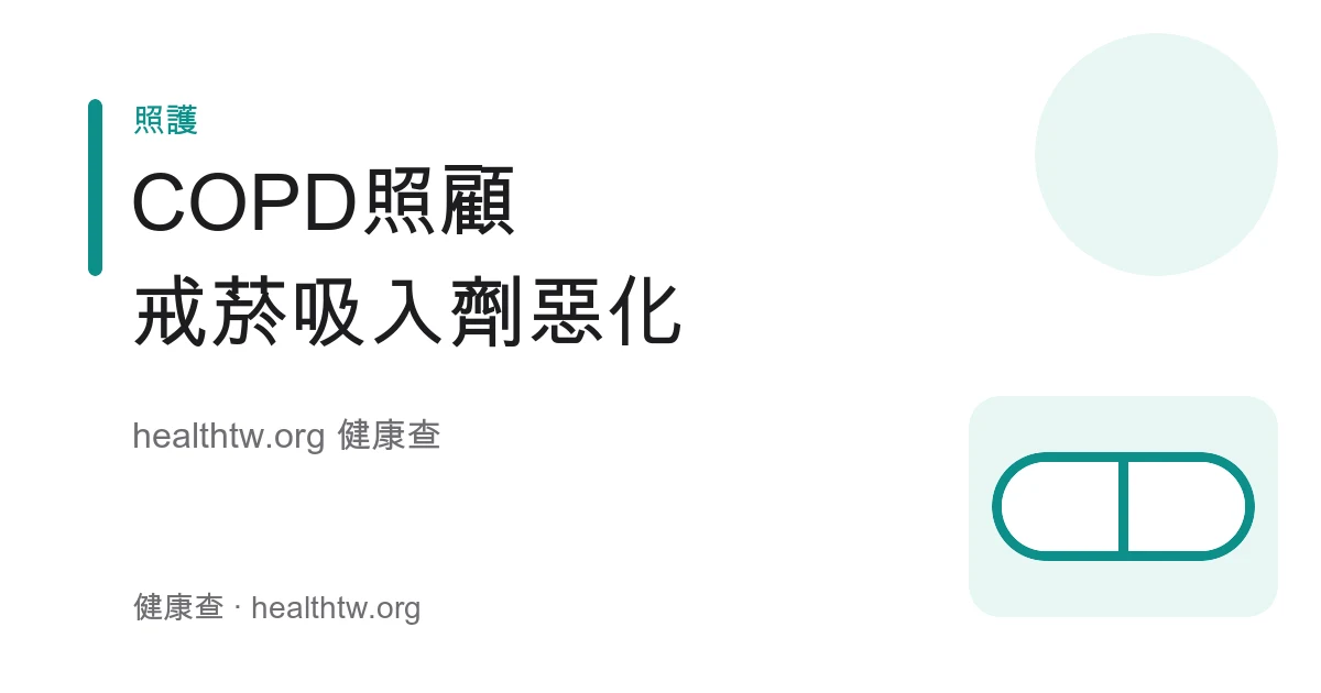 慢性阻塞性肺病 COPD 日常照顧、戒菸、吸入劑與急性惡化衛教示意圖