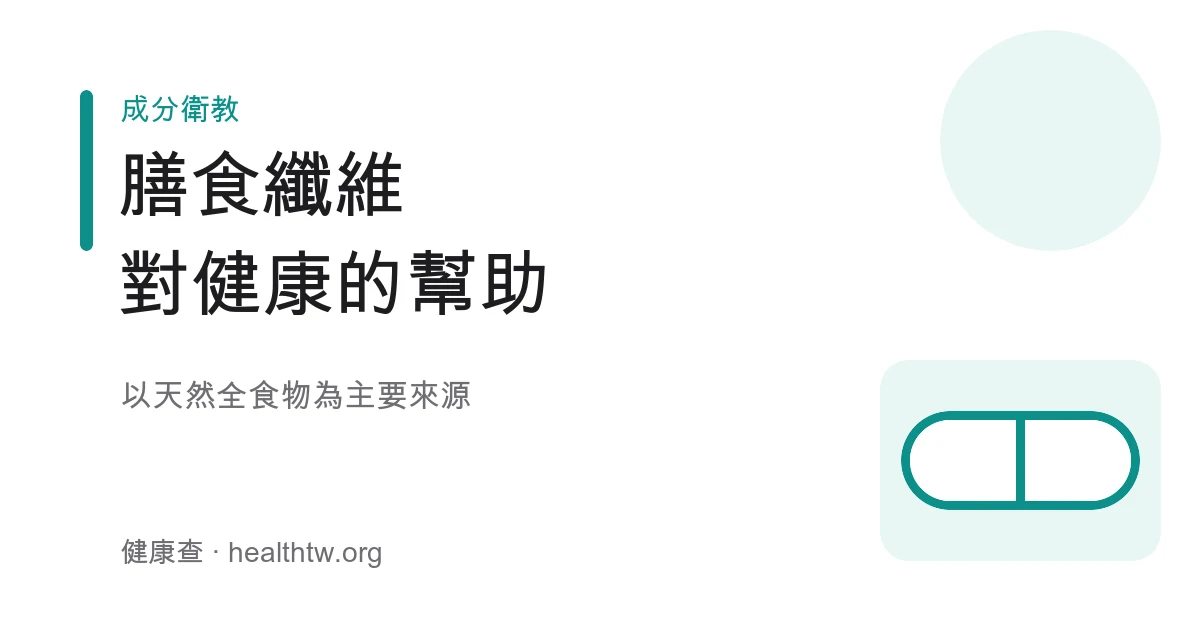 膳食纖維來源與健康示意圖