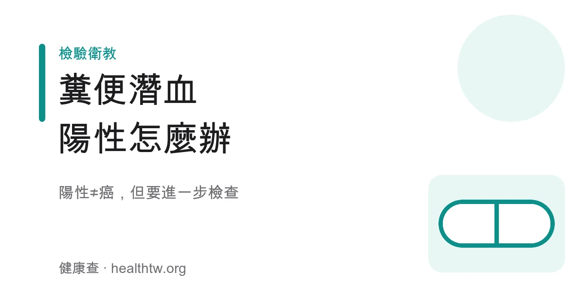 糞便潛血檢查陽性與大腸癌篩檢解讀示意圖