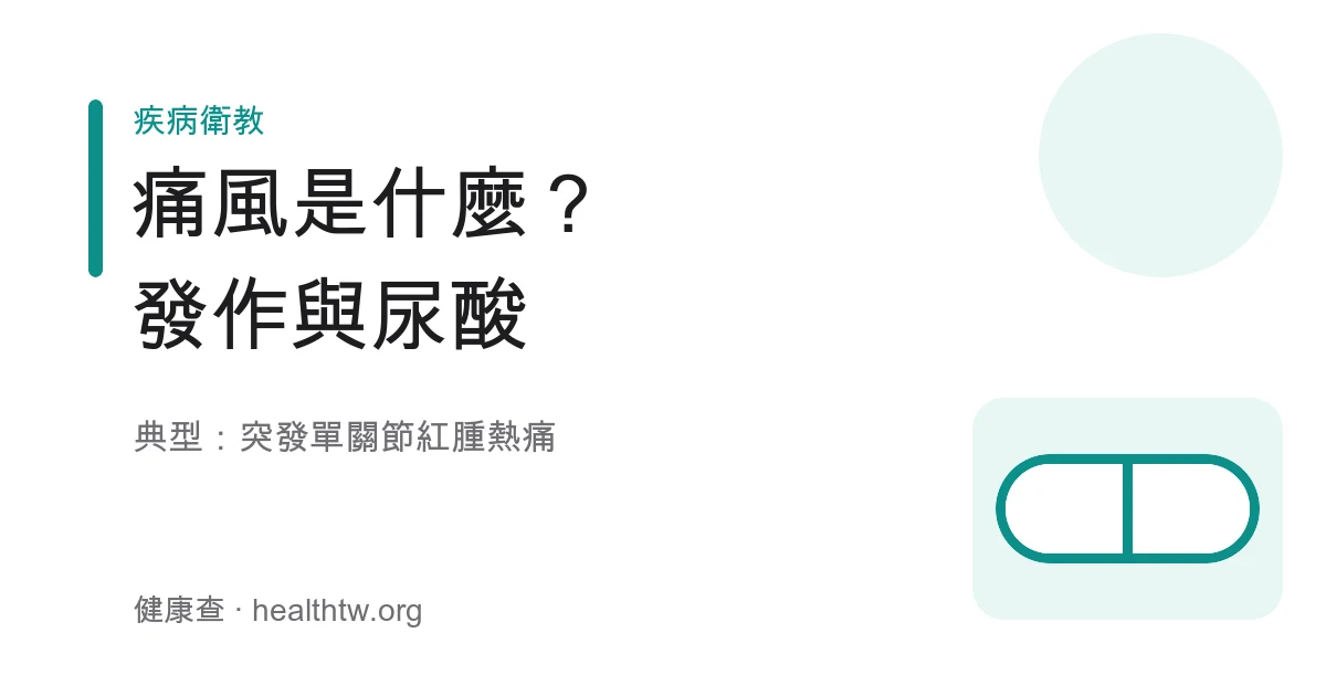 痛風發作與尿酸日常注意基本認識示意圖