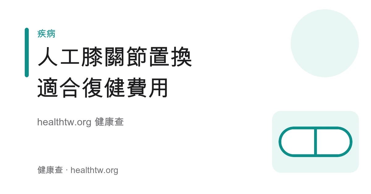 人工膝關節置換適合對象、術後復健與費用衛教示意圖