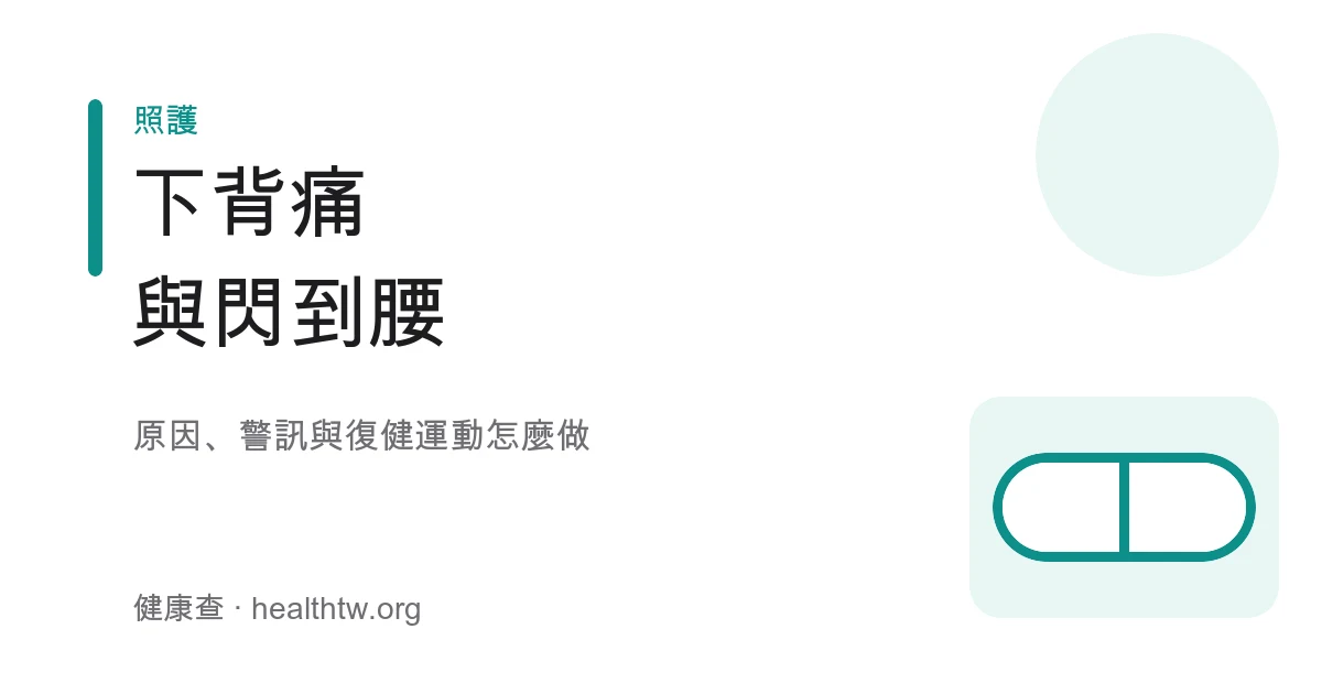 下背痛與閃到腰復健運動衛教示意圖