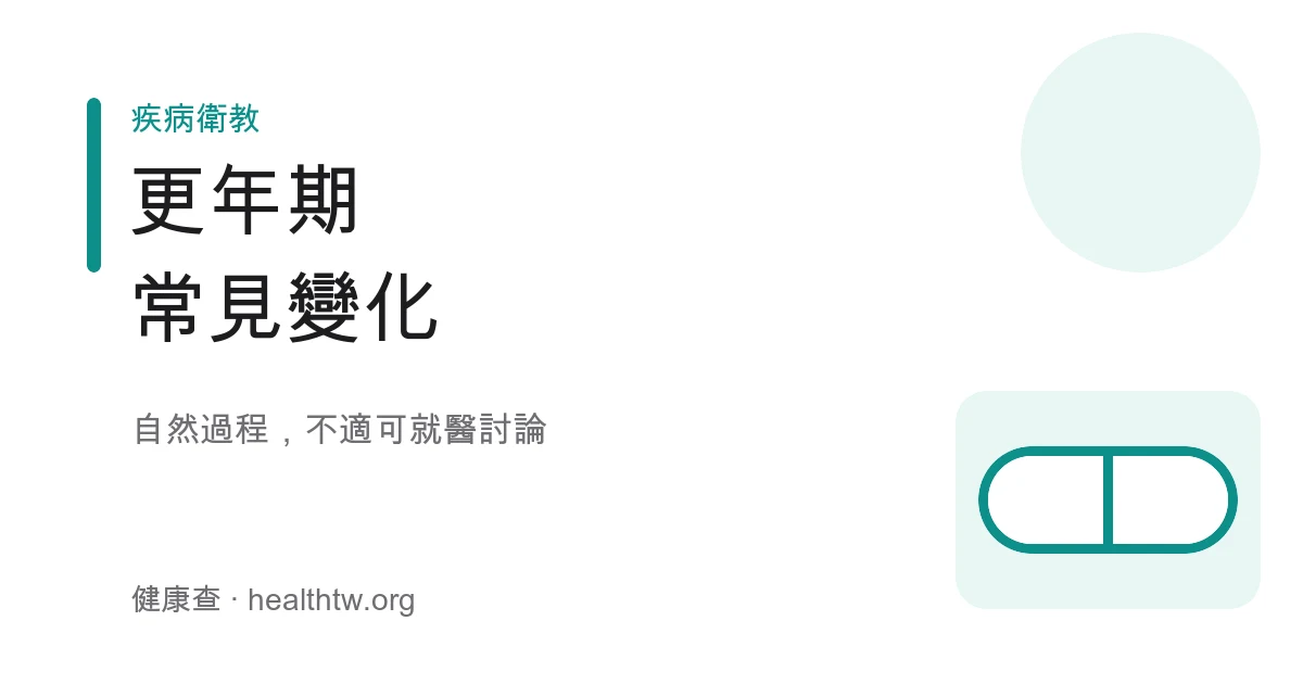 更年期常見變化與保養示意圖