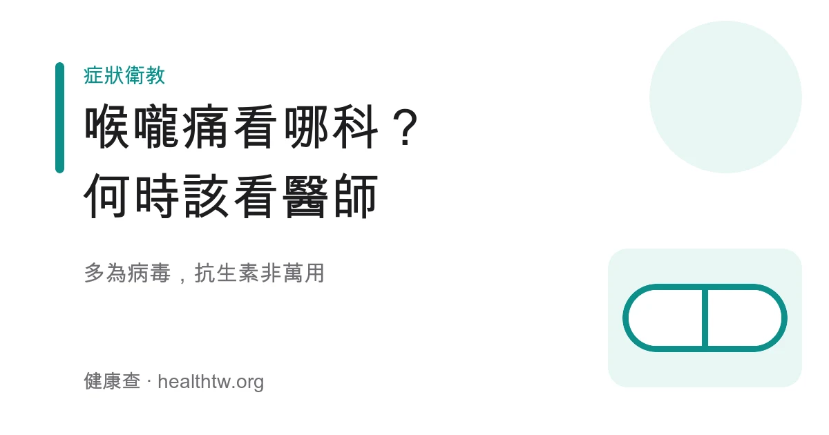 喉嚨痛該看哪科與需就醫情況示意圖