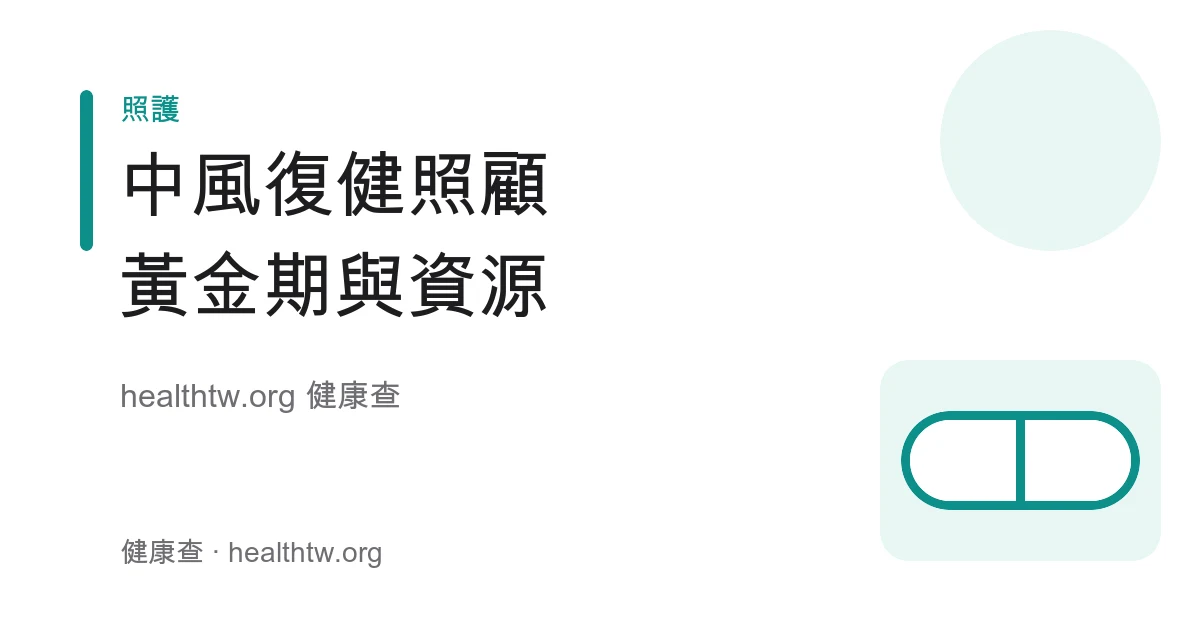 中風後復健流程、黃金期與長照資源衛教示意圖