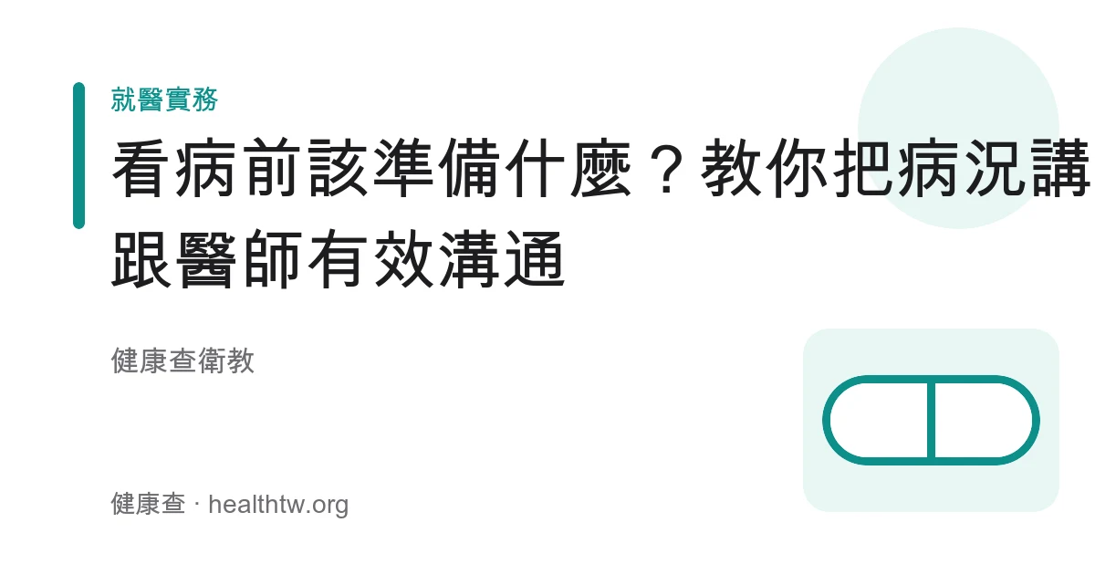 看診前整理症狀用藥病史與醫病有效溝通準備衛教示意圖