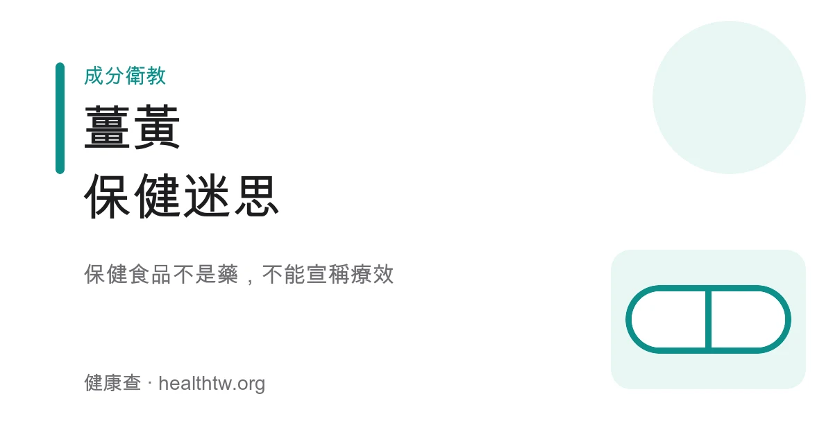 薑黃薑黃素保健食品標示與迷思示意圖