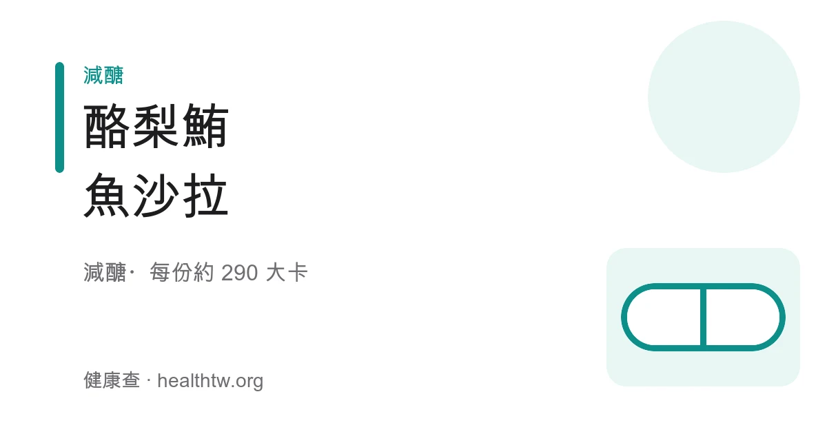 酪梨鮪魚沙拉成品，綠色酪梨泥拌鮪魚盛在生菜上，點綴紫洋蔥與檸檬角